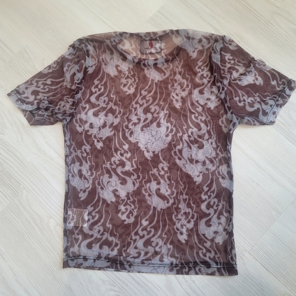 STANDARD ISSUE Sheer Mesh Y2K Short Sleeve top size Medium - Picture 3 of 8